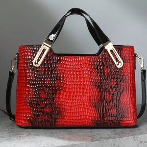 Vegan Leather Snake Print crossbody handbag